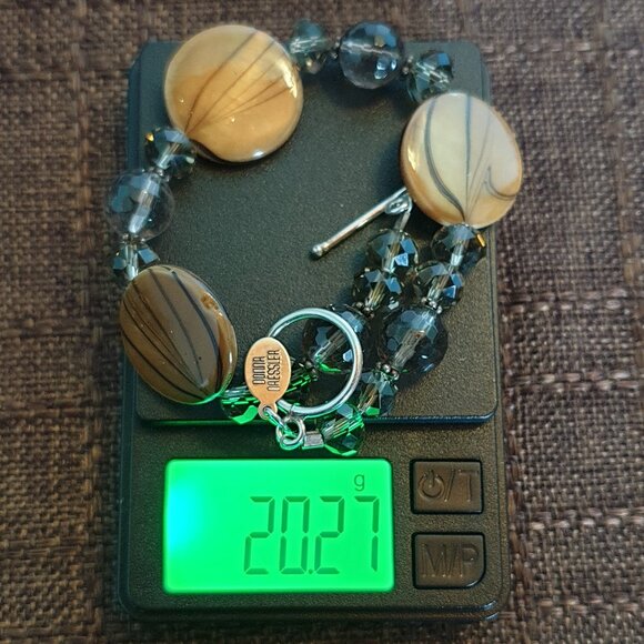 8’’ Vintage Donna Dressler 925 Sterling Silver Art Glass Crystal Bracelet - Picture 10 of 10